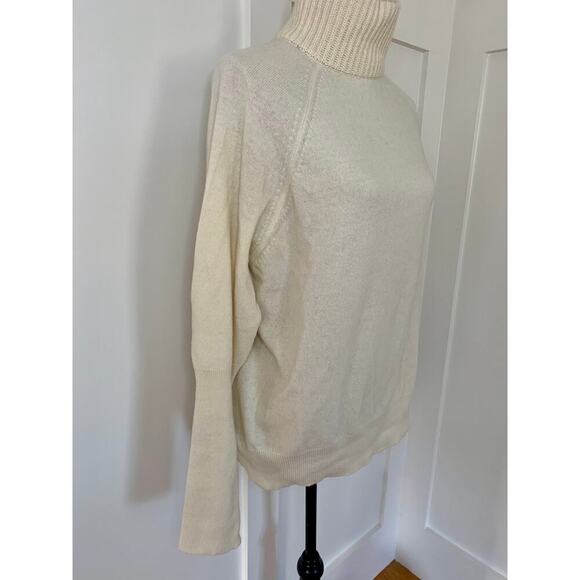 Envelope 1976 Sweater in Ivory Size 44 Knit Cashmere Turtleneck Ribbed Classic - Picture 3 of 5